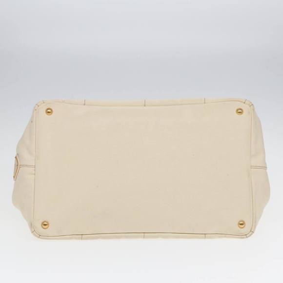 PRADA Canapa GM Hand Bag Canvas White Auth ep4930 - Picture 10 of 16